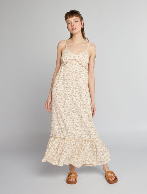 Lange, soepelvallende jurk met print - Kiabi