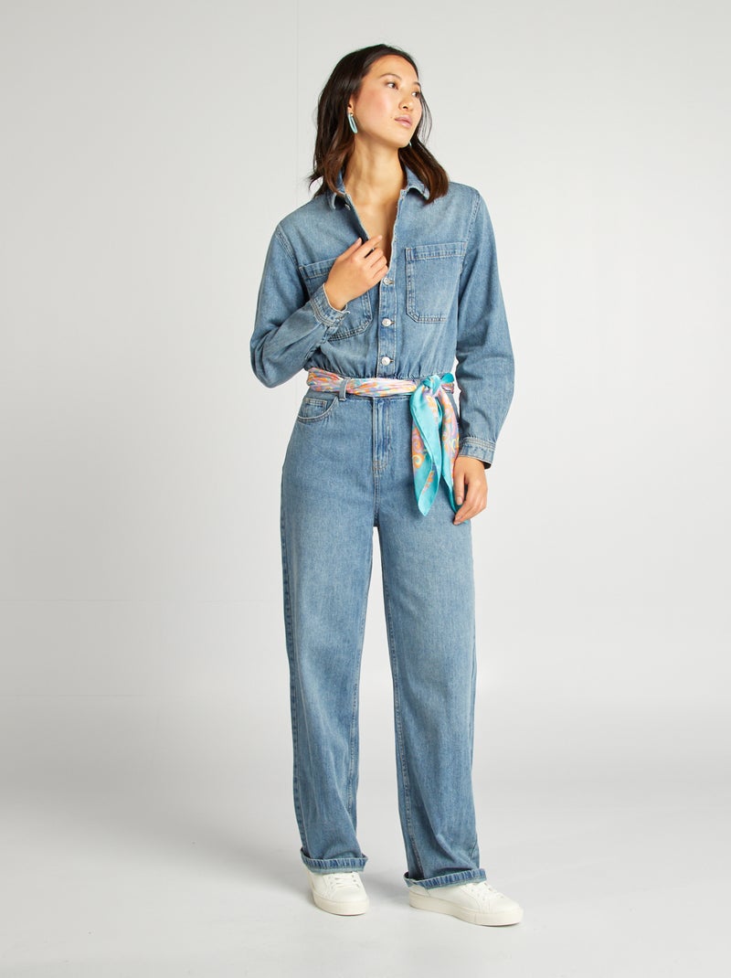 Lange spijkerjumpsuit BLAUW - Kiabi