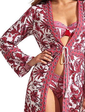 Lange strand kimono acanthus