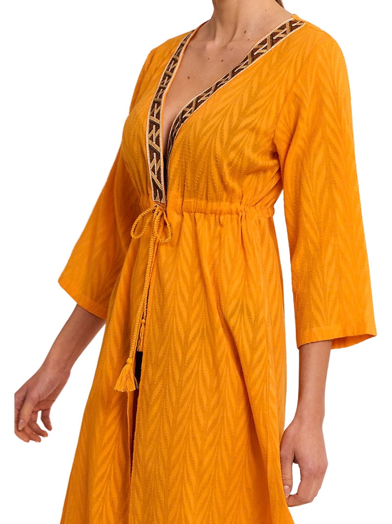 Lange strand kimono duna Oranje - Kiabi