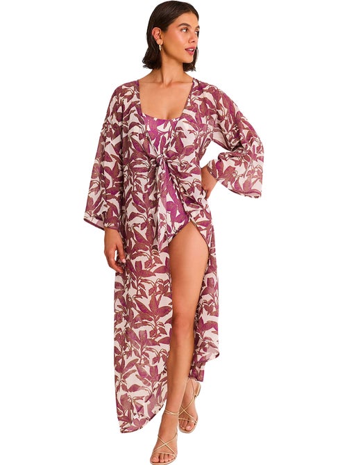 Lange strand kimono salvia - Kiabi