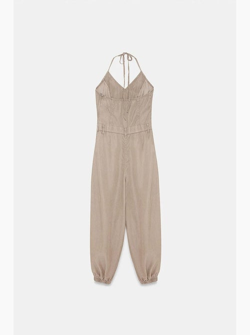 Lange tencel jumpsuit met halternek dilvin - Kiabi