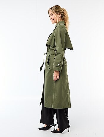 Lange trenchcoat met dubbele knoopsluiting