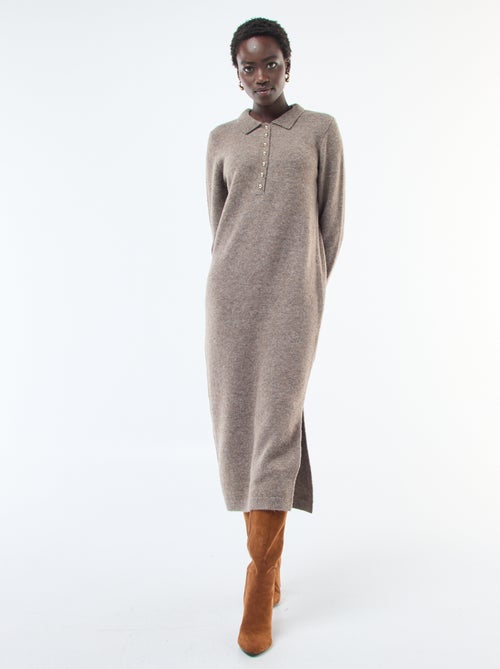 Lange trui-jurk met polokraagje - Kiabi