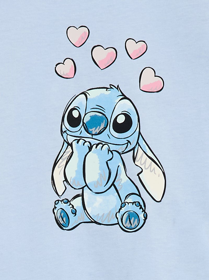 Lange, tweedelige Disney-pyjama met Stitch-print - 2-delig Blauw - Kiabi