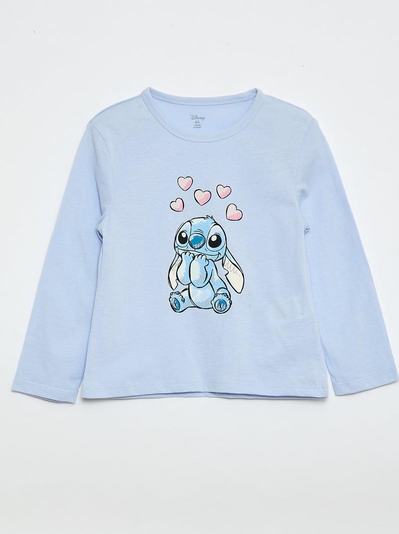 Lange, tweedelige Disney-pyjama met Stitch-print - 2-delig Blauw - Kiabi