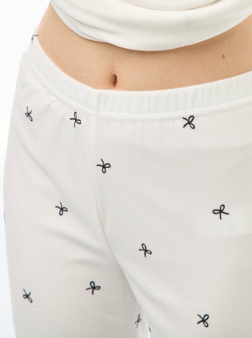 Lange, tweedelige fleecepyjama met T-shirt + broek -  2-delig - Kiabi