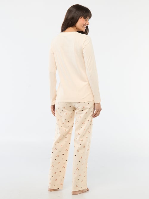 Lange, tweedelige pyjama + fleece-sweater met rits - 3-delig setje - Kiabi