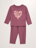 Lange, tweedelige pyjama met print ROOD - Kiabi