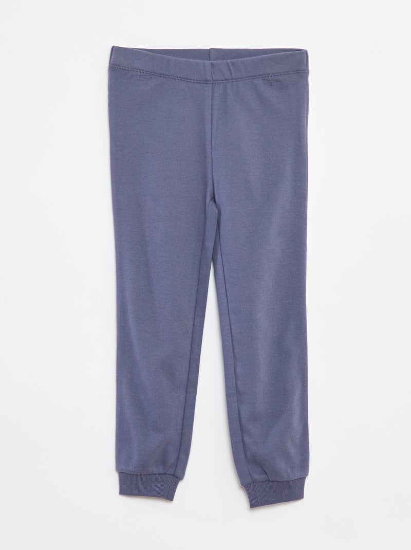 Lange, tweedelige pyjama met T-shirt + broek - 2-delig Blauw - Kiabi