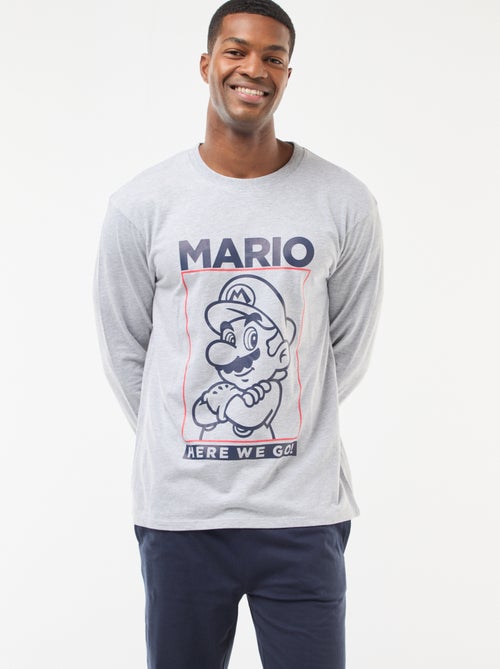 Lange, tweedelige pyjama met T-shirt + broek - 2-delig - Kiabi