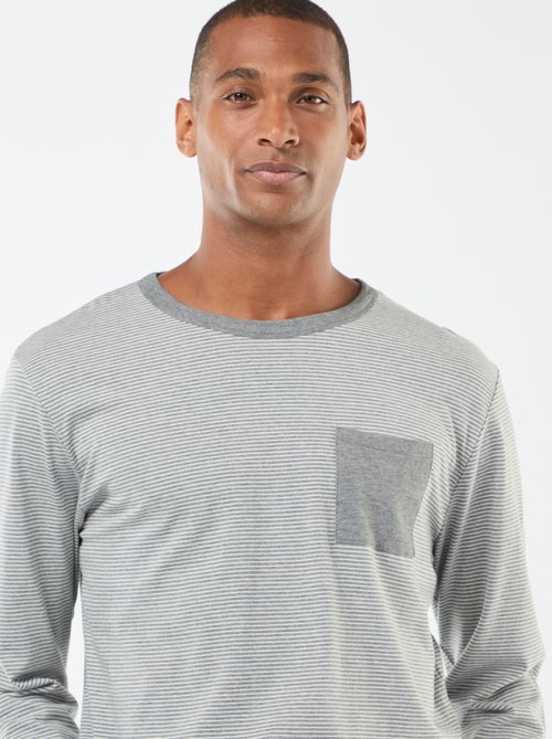 Lange, tweedelige pyjama met T-shirt + broek - 2-delig - Kiabi