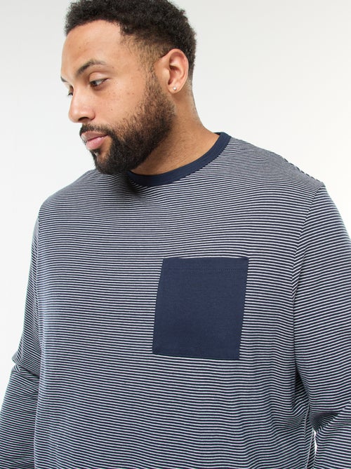 Lange, tweedelige pyjama van jersey met T-shirt + broek - 2-delig - Kiabi