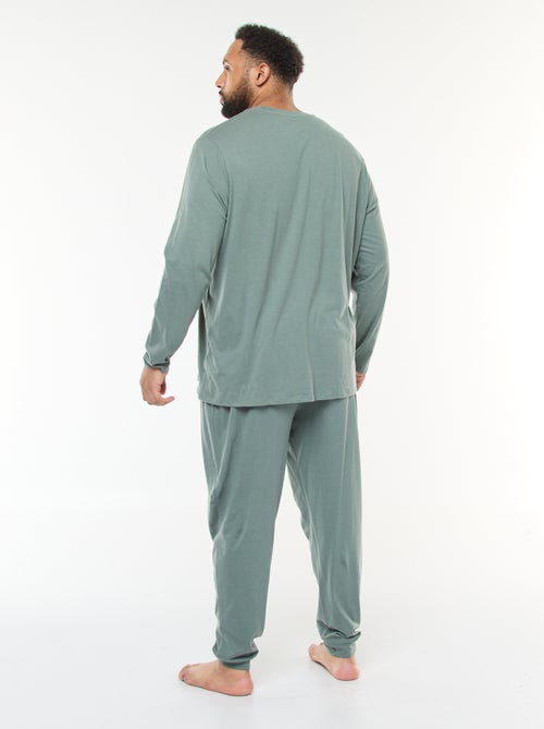 Lange, tweedelige pyjama van jersey met T-shirt + broek - 2-delig - Kiabi
