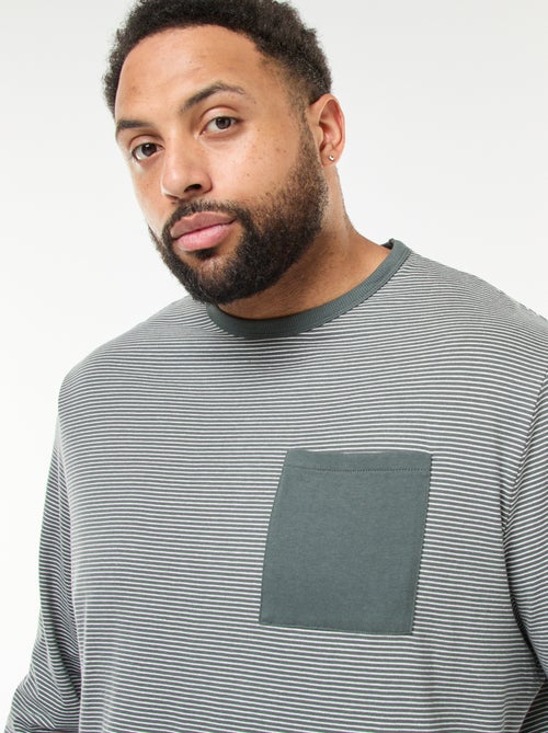 Lange, tweedelige pyjama van jersey met T-shirt + broek - 2-delig - Kiabi