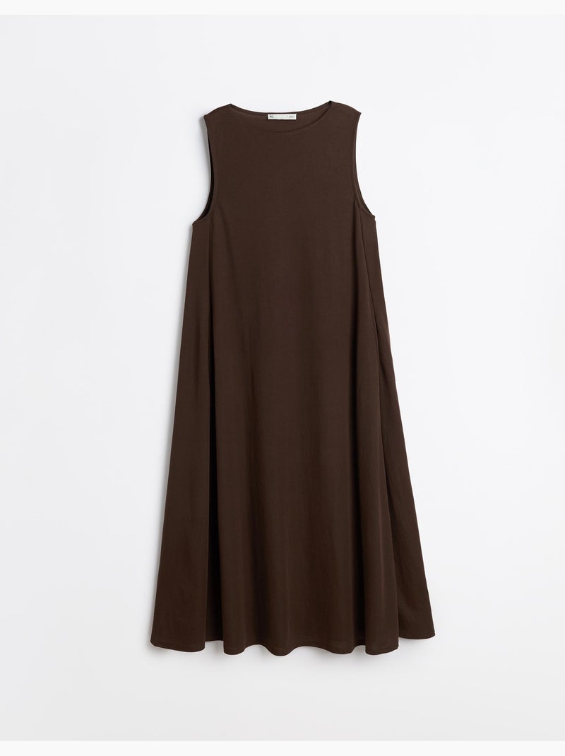 Lange, vloeiende jurk, MO Fashion Bruin - Kiabi