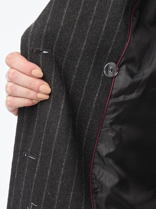 Lange, warme jas met ceintuur - Kiabi