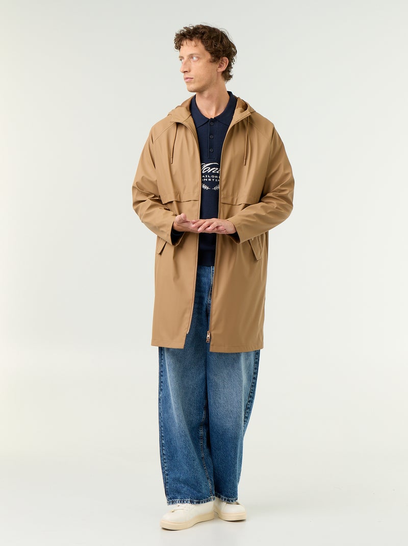 Lange waterafstotende parka Biege - Kiabi