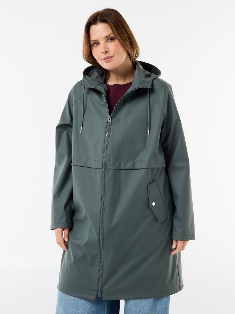 Lange waterafstotende parka Kaki - Kiabi