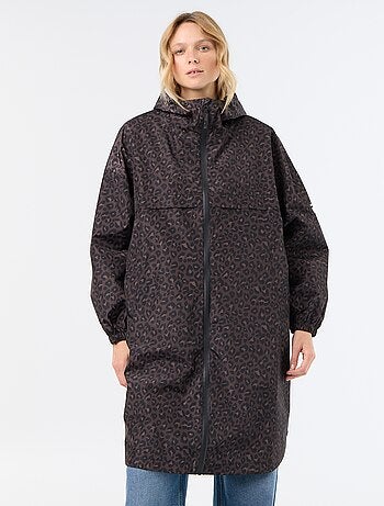 Lange waterafstotende parka met capuchon