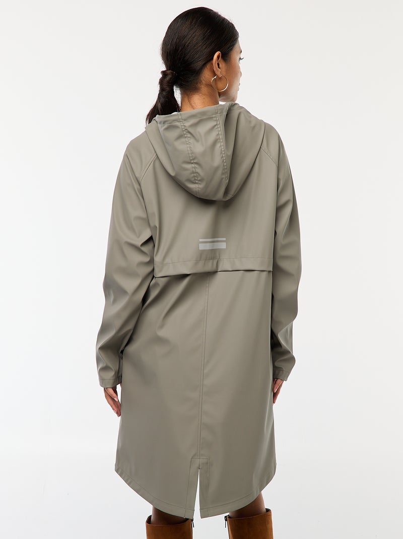 Lange, waterafstotende parka met capuchon Kaki - Kiabi