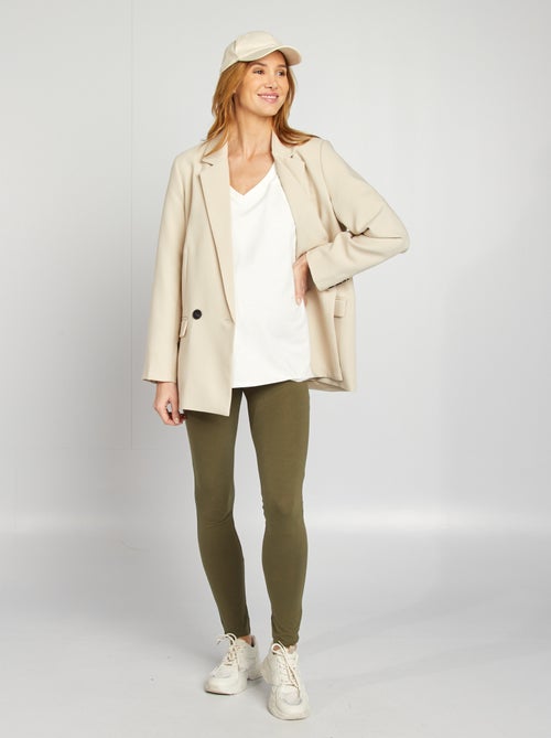 Lange zwangerschapslegging van effen jersey - Kiabi