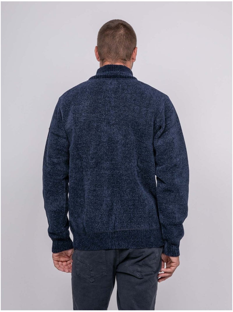 Langur trui met hoge hals en ritssluiting Marineblauw - Kiabi