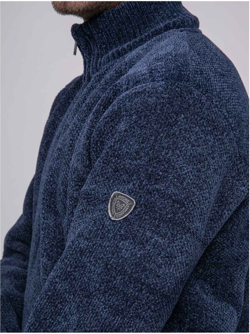 Langur trui met hoge hals en ritssluiting Marineblauw - Kiabi