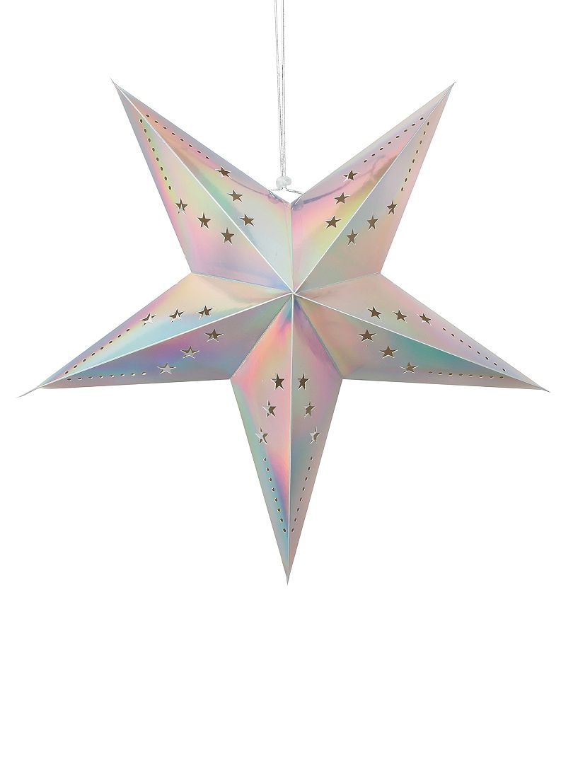 Lanterne étoile 30 cm gris irisé - Kiabi