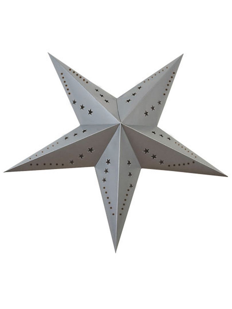 Lanterne étoile 60cm gris - Kiabi