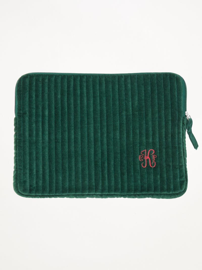 Laptophoes van katoenvelours | Kiabi & Catherine Painvin Blauw - Kiabi