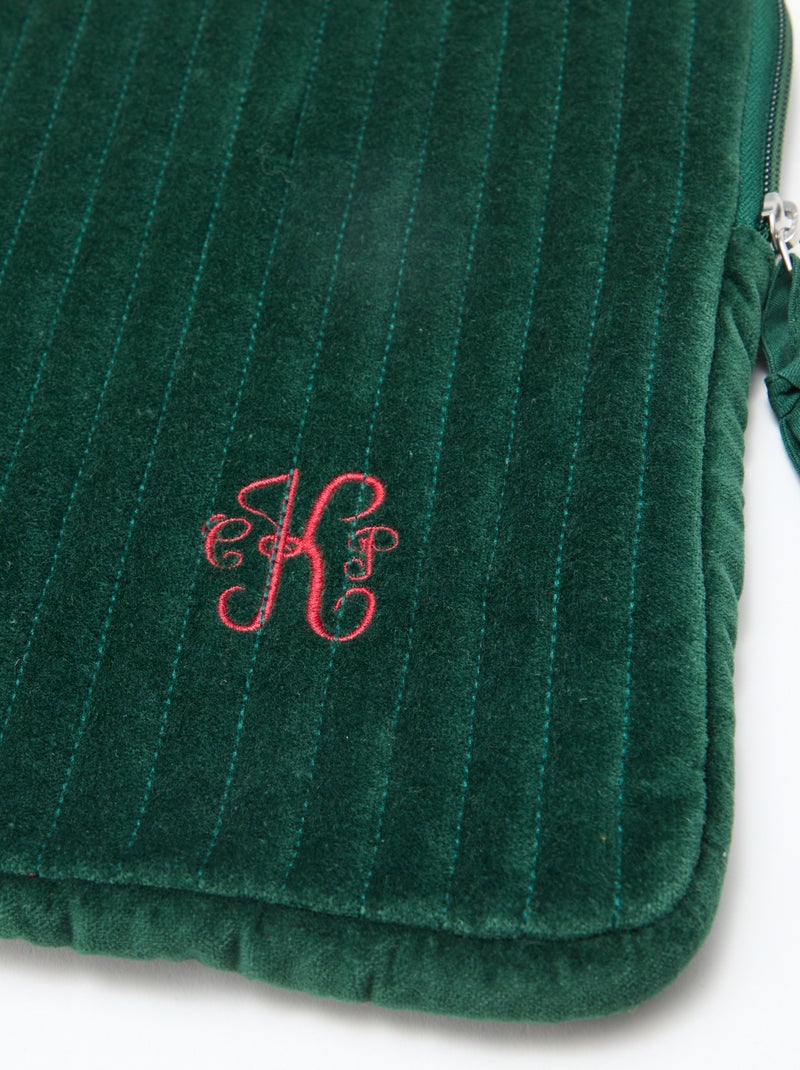 Laptophoes van katoenvelours | Kiabi & Catherine Painvin Blauw - Kiabi