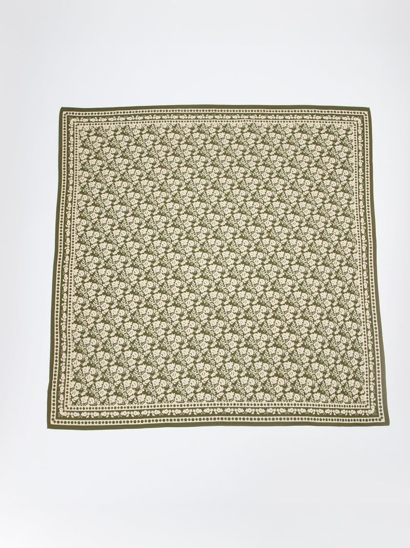 Large foulard carré - 100 x 100 cm Vert - Kiabi