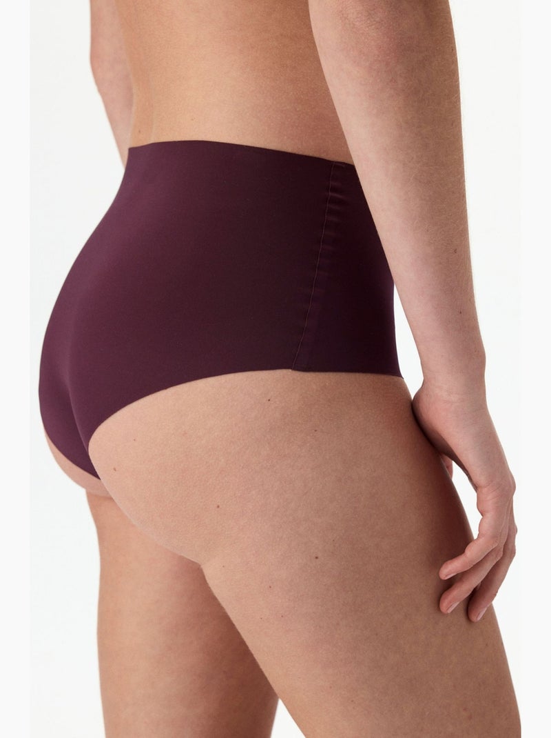 Laser cut slip met hoge taille penti Bordeauxrood - Kiabi