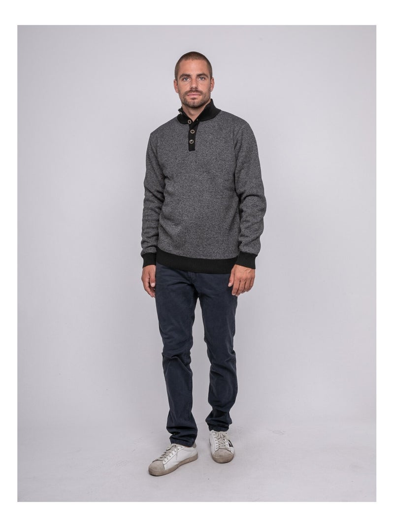 Latojack trui met knoopsluiting Grijs - Kiabi