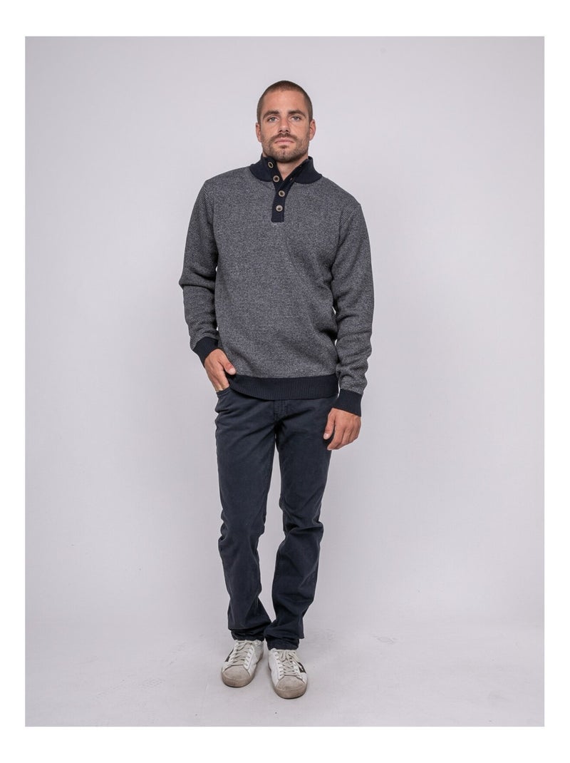 Latojack trui met knoopsluiting Marineblauw - Kiabi
