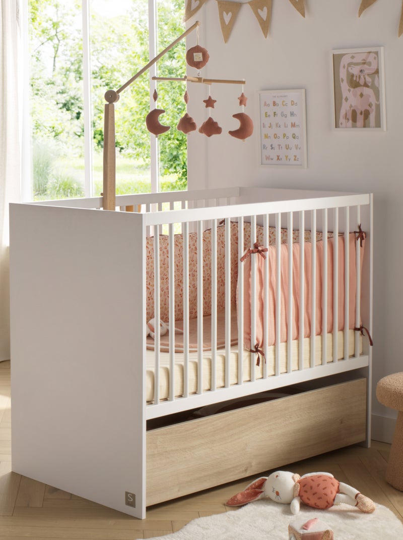 Lattenbodem 120x60 met gelambriseerde hoofden Wit - Kiabi