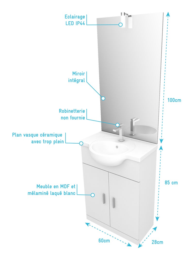 Lave mains eco 62 Blanc - Kiabi