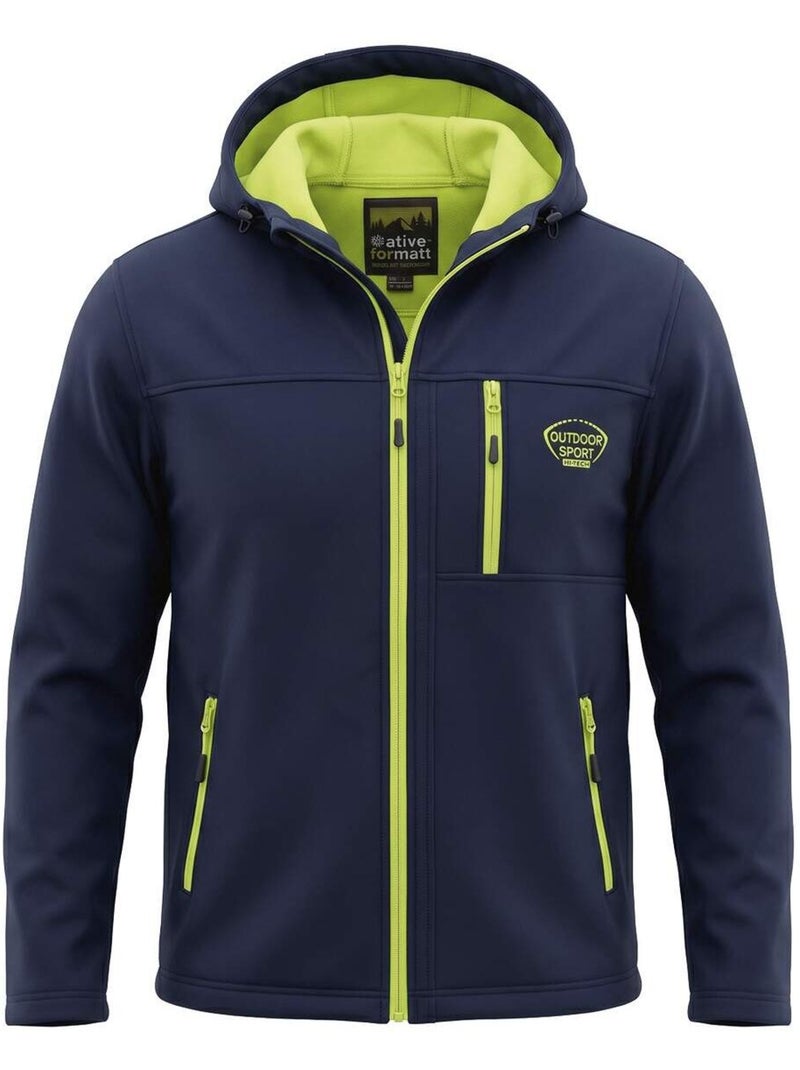 Le blouson softshell doublé micropolaire  - atlas for men Bleu marine - Kiabi