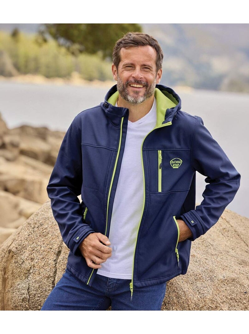 Le blouson softshell doublé micropolaire  - atlas for men Bleu marine - Kiabi