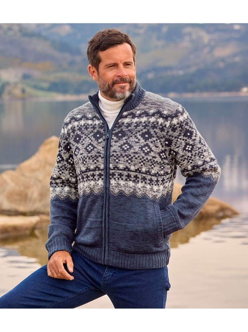 Le blouson tricot jacquard doublé sherpa - atlas for men - Kiabi Le blouson tricot jacquard doublé sherpa - atlas for men - Kiabi