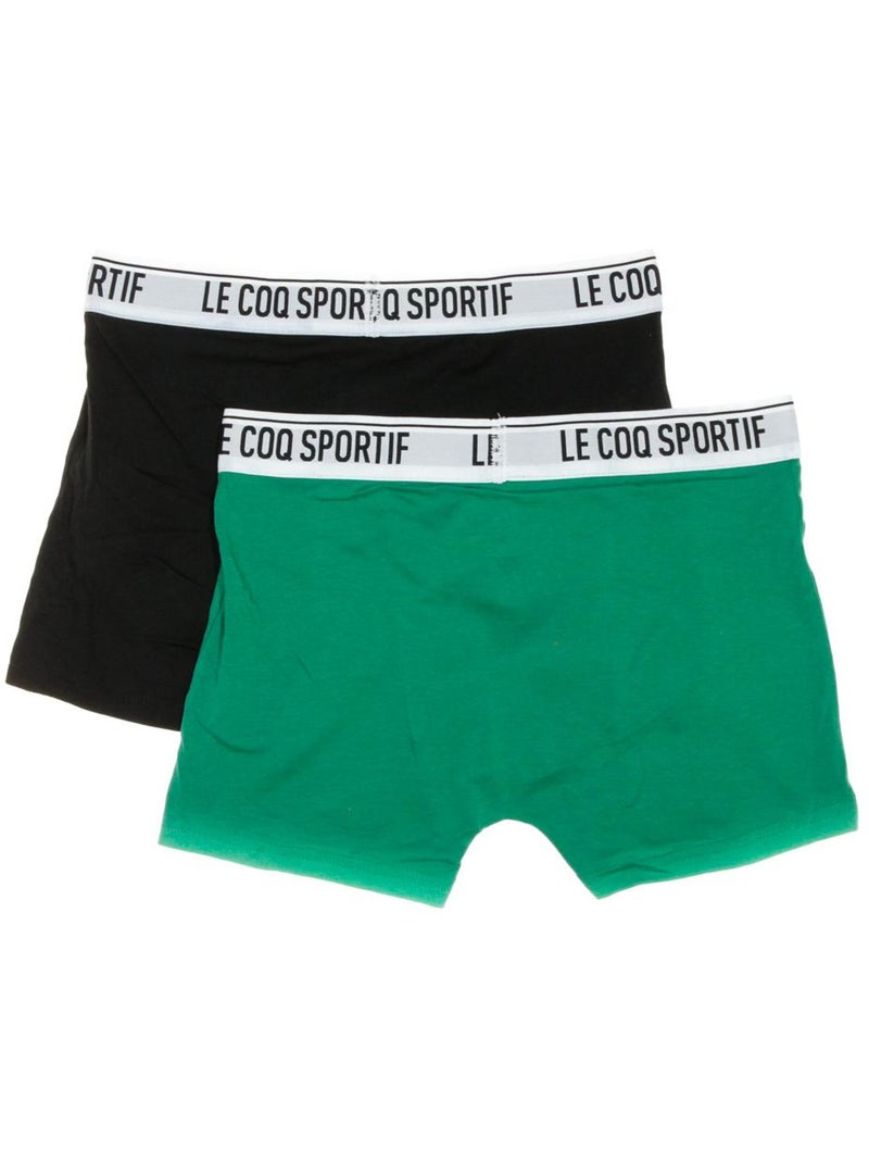 Le Coq Sportif Camuset Sport Boxershorts voor Heren - 2-Pack Groen/Zwart Groen - Kiabi