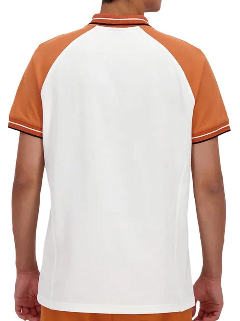 Le Coq Sportif Heritage N°2 Polo Wit/Oranje voor Heren Oranje - Kiabi