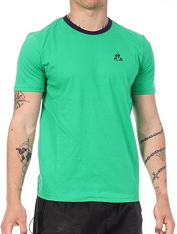 Le coq sportif monochrome groen t-shirt voor heren
