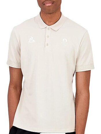 Le coq sportif polo beige voor heren - stijlvol & comfortabel