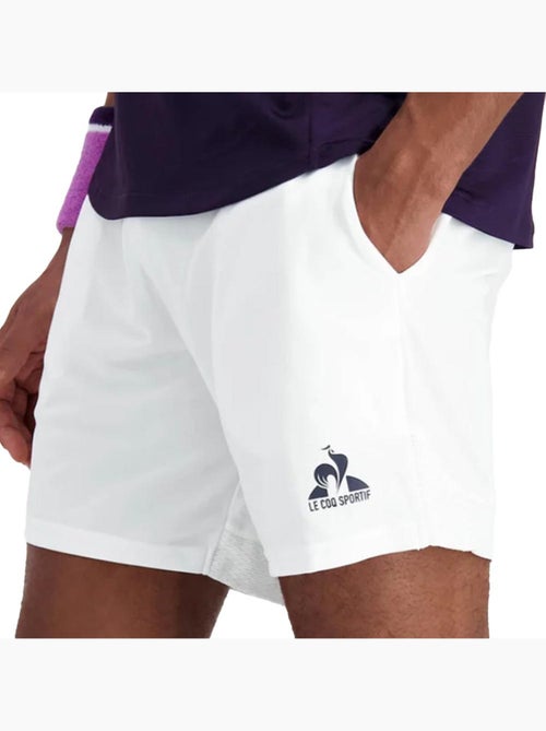 Le Coq Sportif Tennis Sportshort Wit voor Heren - Kiabi Le Coq Sportif Tennis Sportshort Wit voor Heren - Kiabi