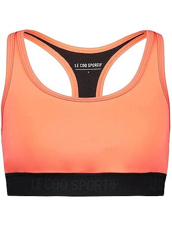Le coq sportif training sportbeha oranje/zwart voor dames