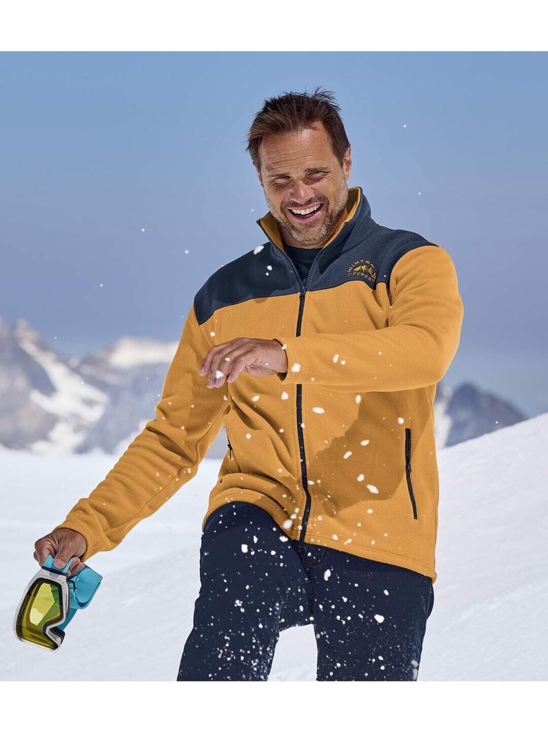 Le lot de 2 gilets polaires zippés  - atlas for men Bleu Jaune - Kiabi