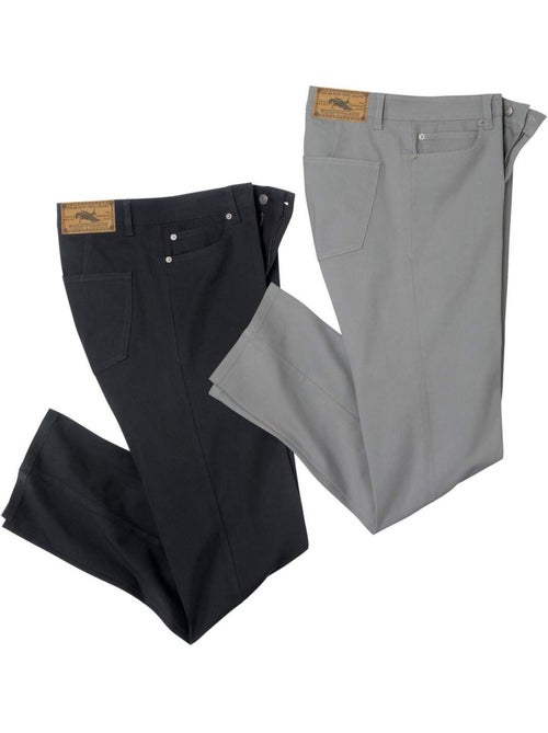 Le Lot de 2 Pantalons en Twill Stretch  - ATLAS FOR MEN - Kiabi