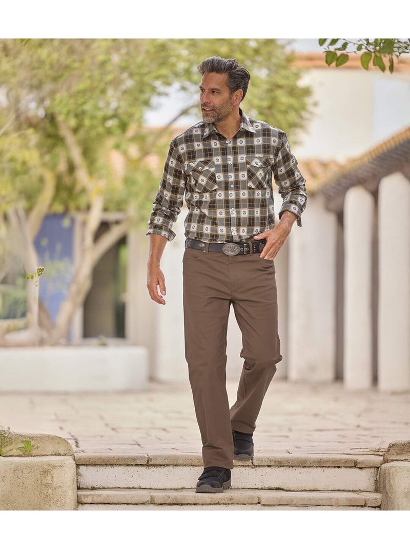 Le lot de 2 pantalons stretch confort  - atlas for men Marron/Marron - Kiabi